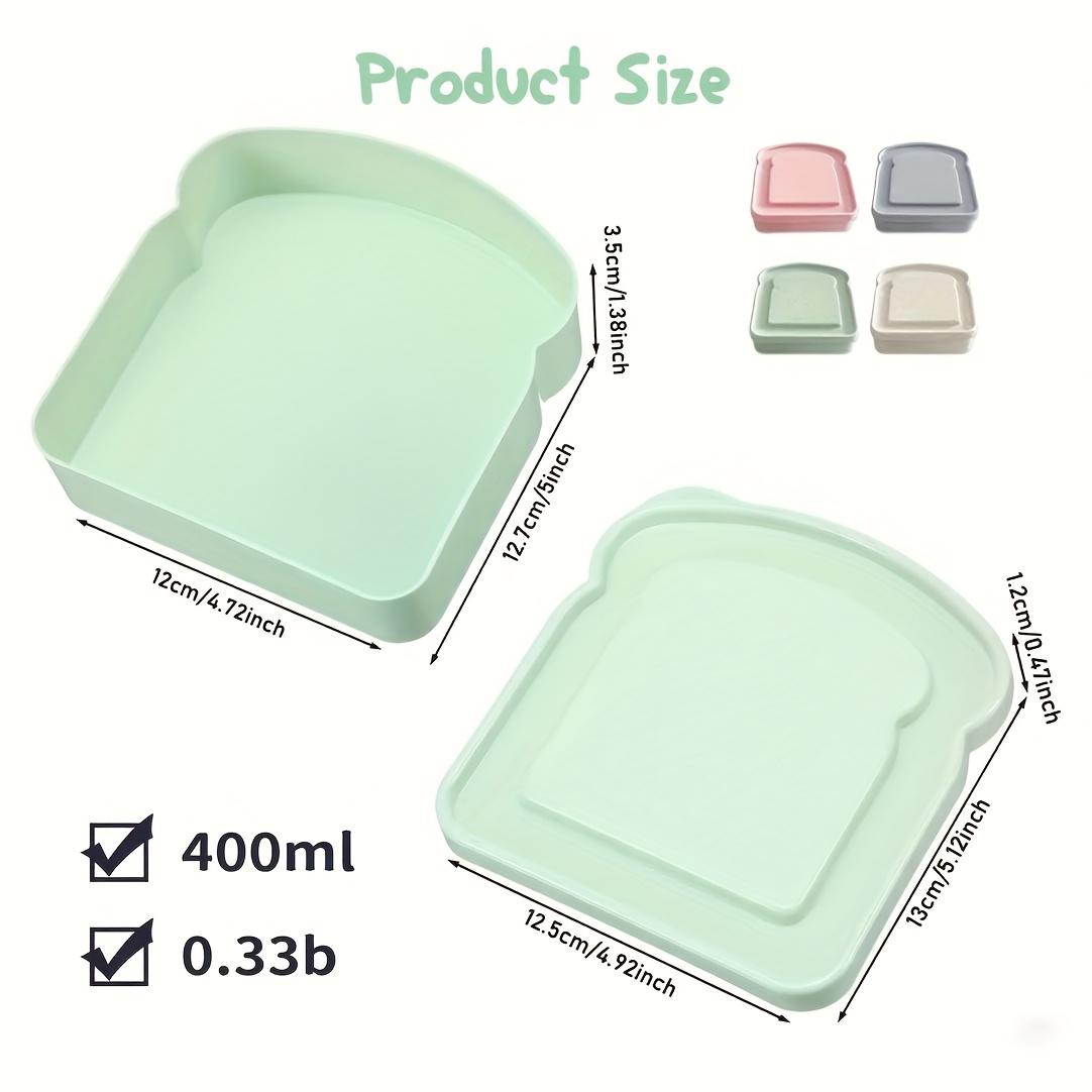 Sandwich Box / Lunch Box - Plastic Toast-Shaped Food Storage Container with Lid |   Microwave & Dishwasher Safe |   Suitable for Home Use or Adults (Colorful)