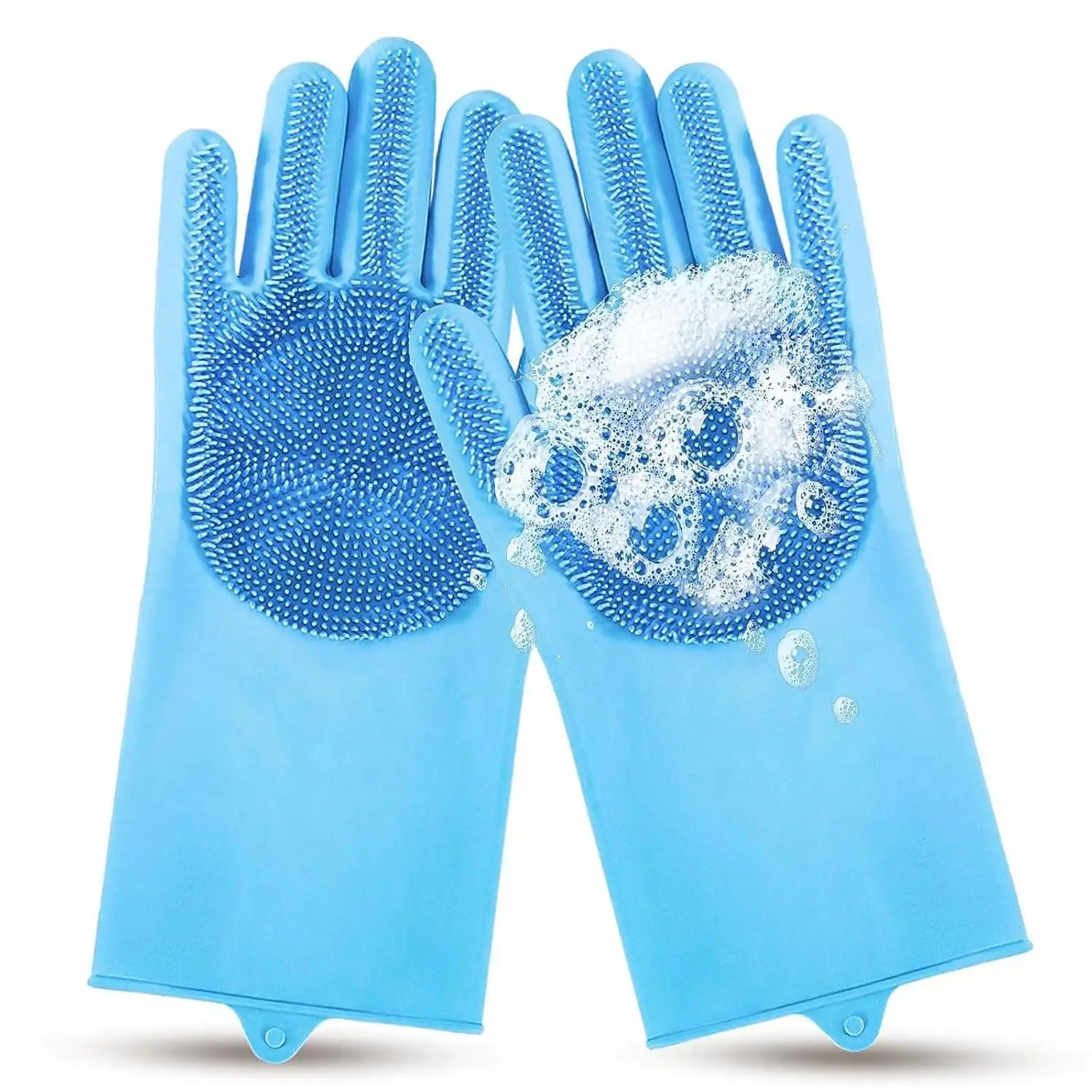 Magic Cleaning Scrubber Gloves – 2 in 1 Silicone Dishwashing Hand Towel Gloves, Reusable Multi-Functional for Bathroom, Kitchen