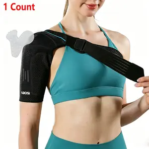 1Pcs Adjustable Shoulder Support Brace for Men Women, Compression Sleeve with Detachable Silicone Padding