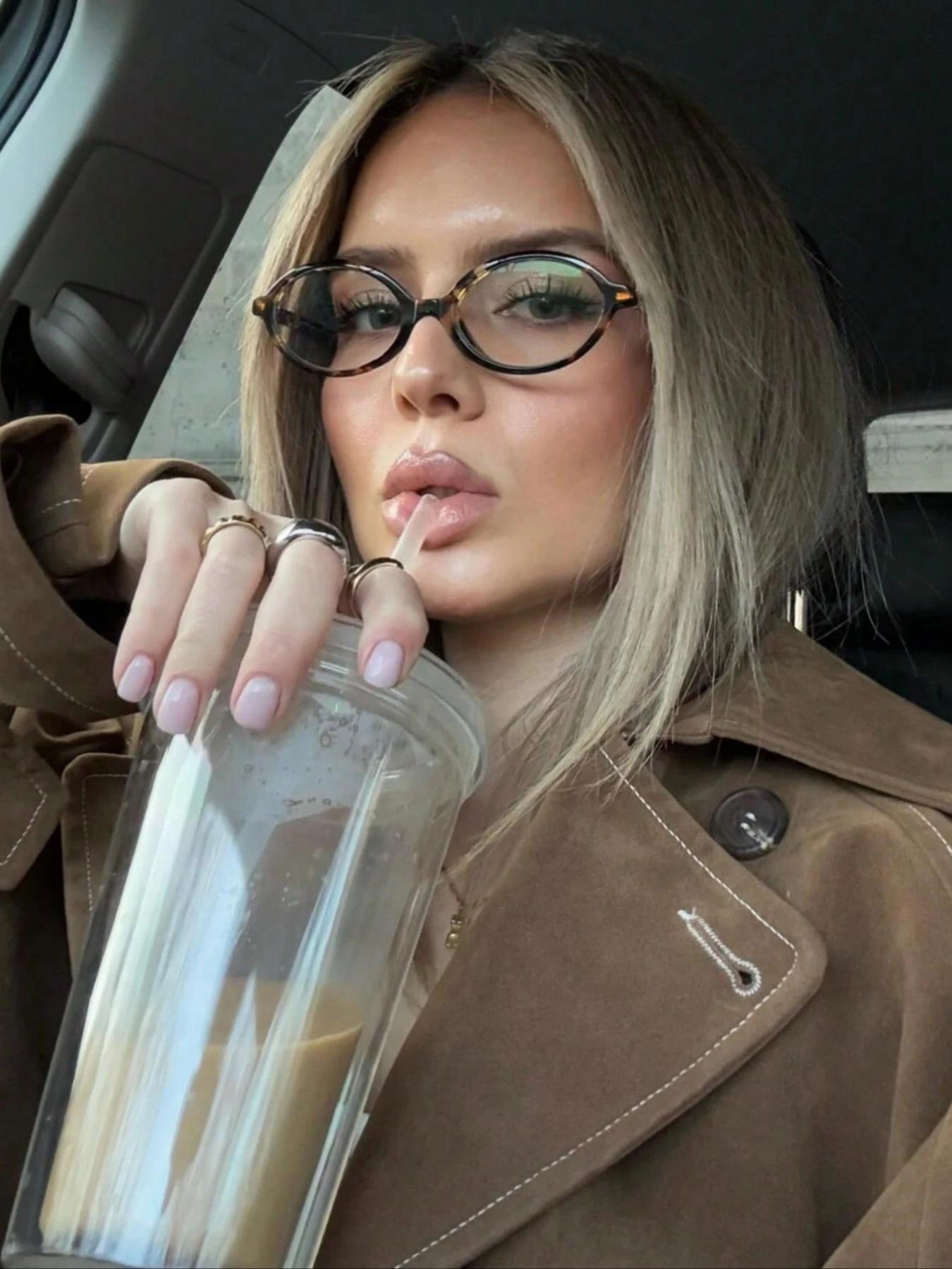 Women's Vintage Full Rim Eyeglasses, Trendy Casual Eyeglasses for Everyday Use, Fashion Accessories for Outdoor Activities