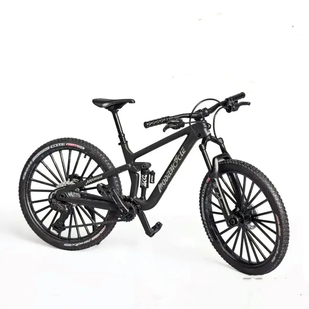 1:8 Diecast Alloy Mountain Bike Model, Dual Shock Mini Downhill Bicycle, Desktop Decor Gift for Cycling Enthusiasts
