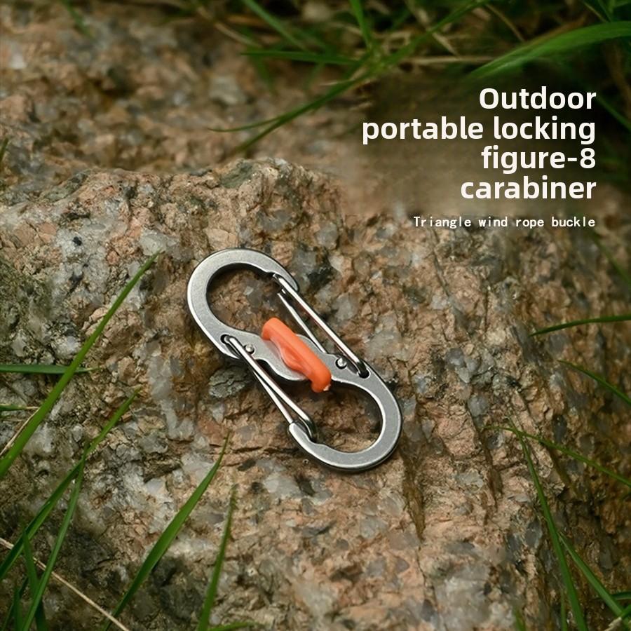 Outdoor travel backpack with lock figure 8 buckle anti-theft anti-fall S buckle stainless steel keychain key hook buckle