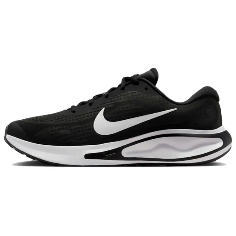Nike Journey Run Men's Comfortable Casual Running Shoes – Breathable Fabric, Cushioned, Non-Slip, Durable, Low-Top, Black and White Verifiable, with credentials and supporting global authentication