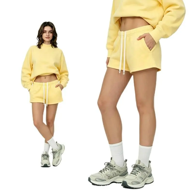 Women’s Summer Casual Athletic Shorts with Contrast Drawcord, Cotton Blend Soft Breathable Fabric, Elastic Waistband, Loose Fit, Suitable for Daily Outings & Fitness#SummerVibes