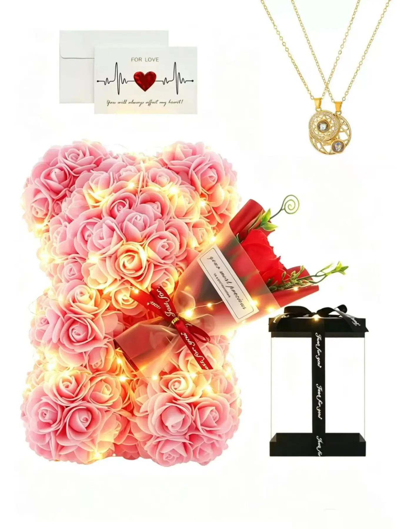Handmade Eternal Flower Rose Bouquet Gift Set, Valentine's Day Proposal Gift, Mother's Day Love Gift, Christmas Present