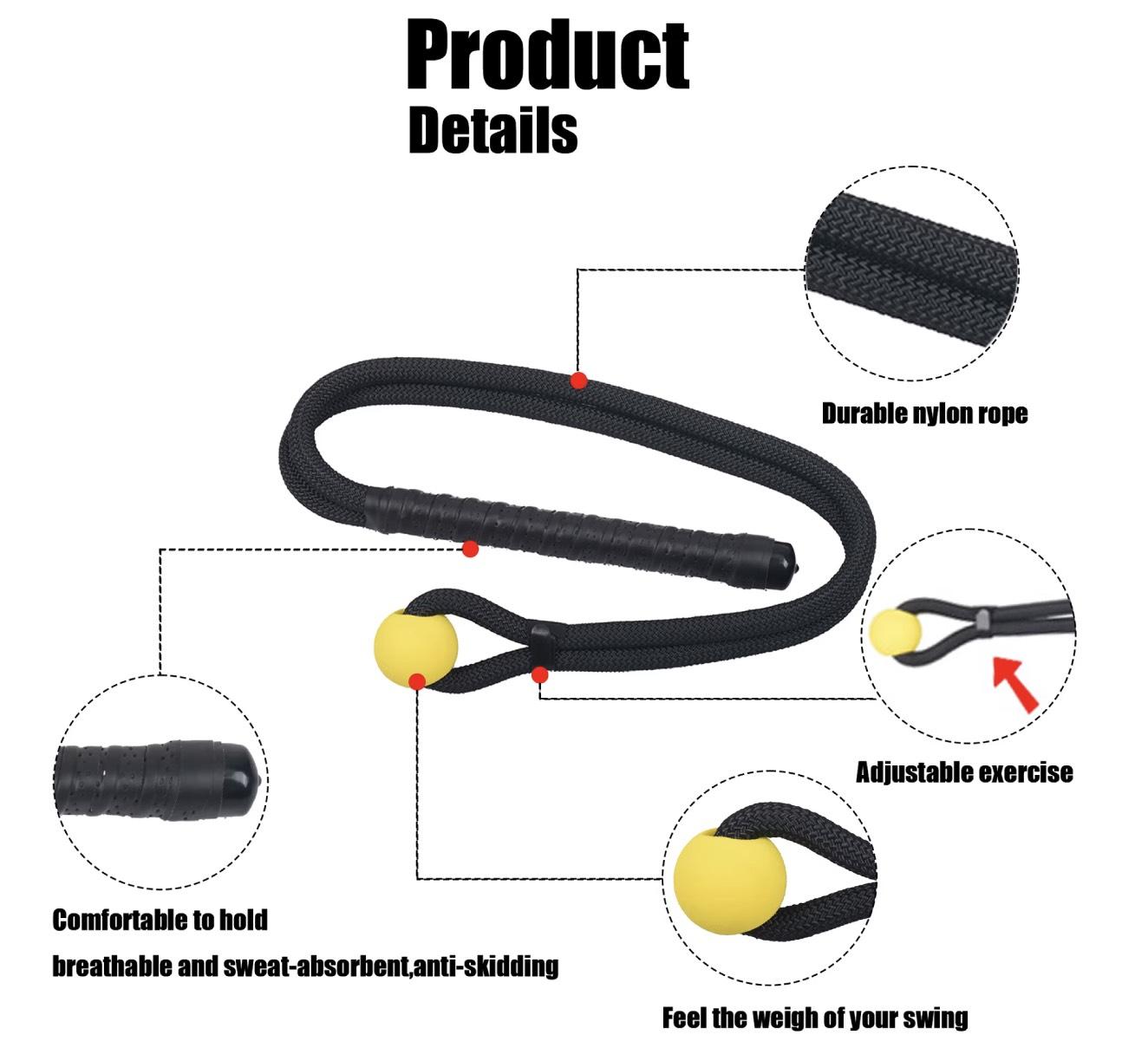 Golf Swing Rope Tempo Training Aid to learn the correct tempo in your golf swing and generating natural power.Amazing golf accessory and you can practice even without golf ball.Easily packable so you can put them in your golf bag and while you’re travel