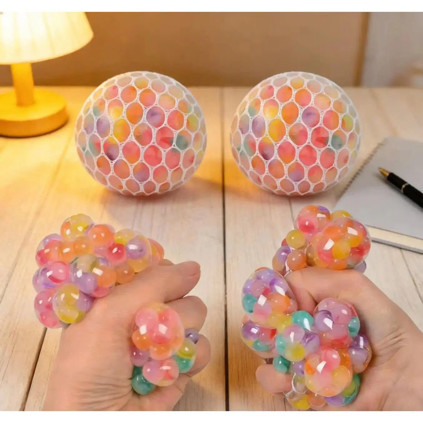 Rainbow Squeeze Ball with Beads Inside – Soft Colorful Design, Fun to Squeeze, Great Little Gift