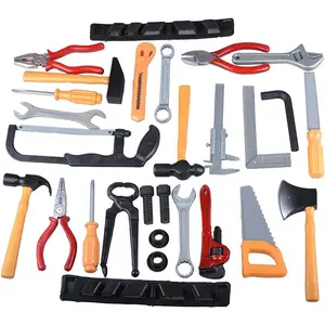 28 Pcs Kids Toy Tool Set Construction Party Supplies Plastic Pretend Play Accessory for Boys with Screwdrivers Pliers Axes Sawsfidget toys