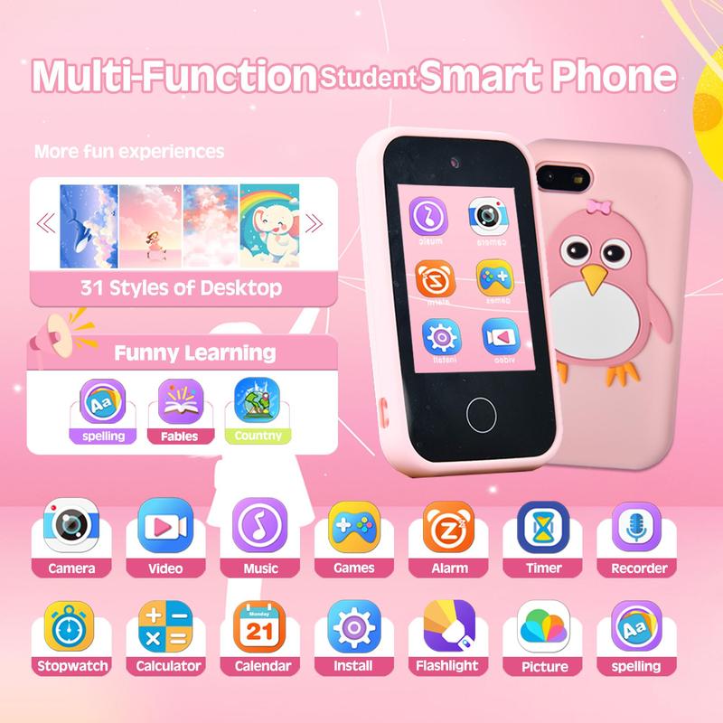 KGG Smart Phone, Student Smart Phone, Funny Learning Education Tool, Smart Music Game Player, Alarm Clock Calculator Flashlight Dual Camera Phone