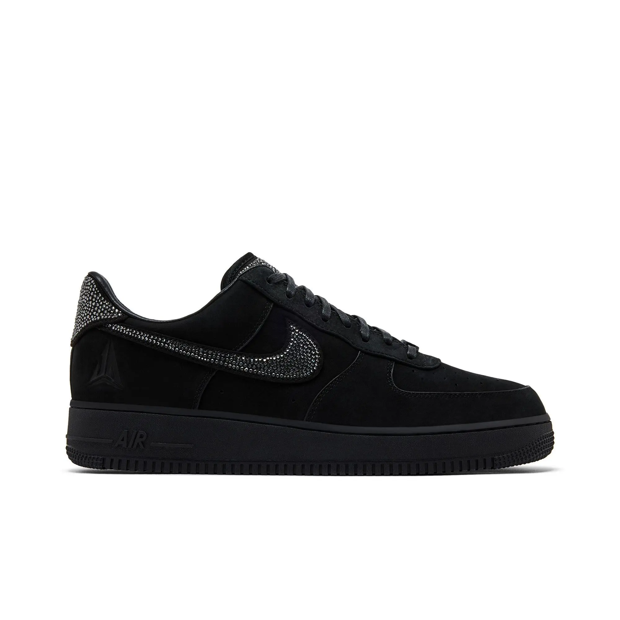 Swarovski x Nike Air Force 1 Low 'Ja Morant' (Unisex) Black/Metallic Silver/Cobalt Bliss sneakers IQ9772 001