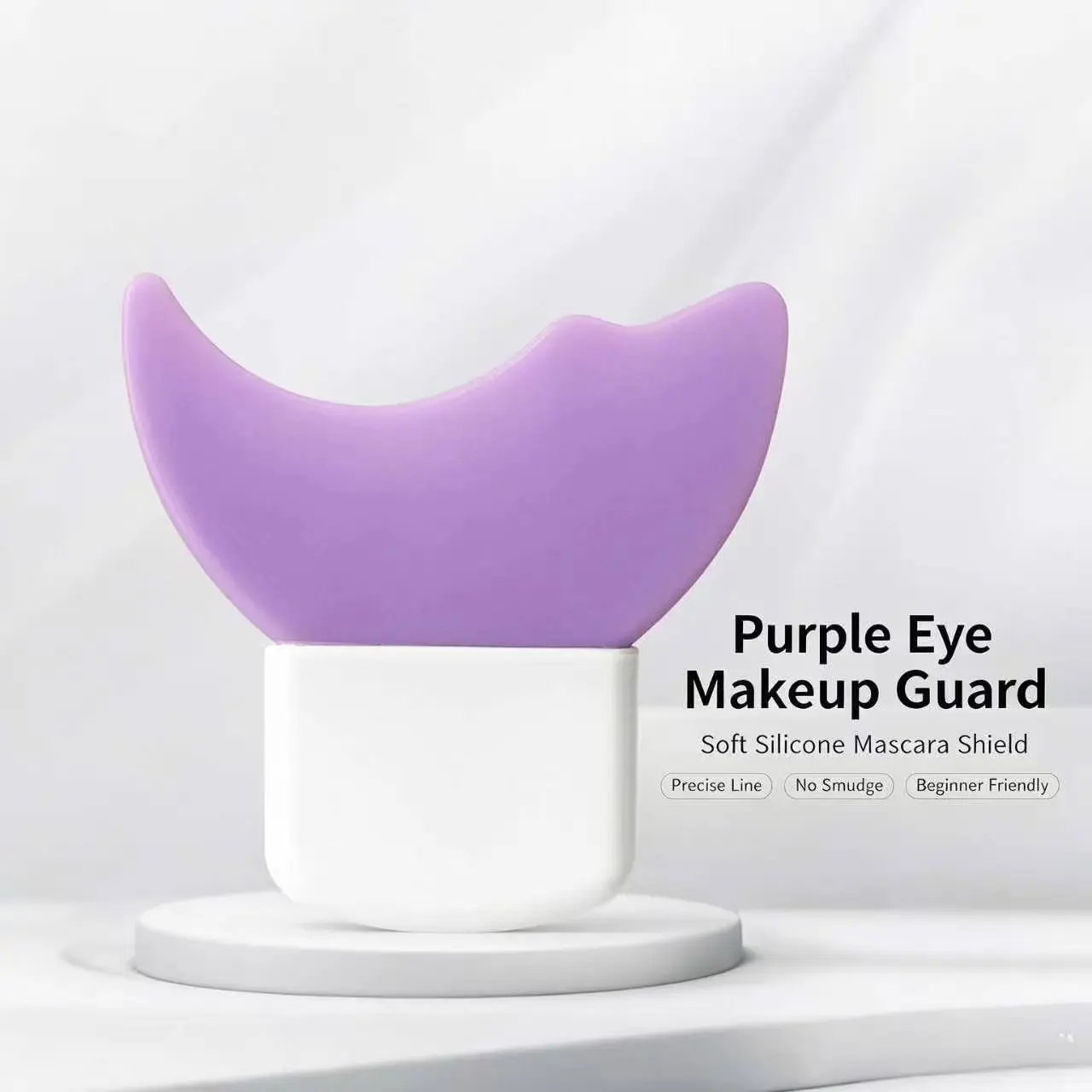 Soft Silicone Handheld Eye Makeup Shield, Reusable Washable Portable Mascara Eyeliner Eyeshadow Tool, No Mess Under Eye Makeup