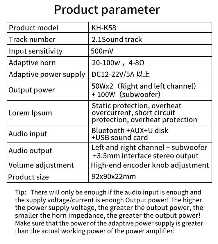 bass control2.1 Channel Bluetooth 5.0 Subwoofer 200W Amplifier Board 50WX2+100W Power Audio Stereo Amplifier Board Bass AMP AUX