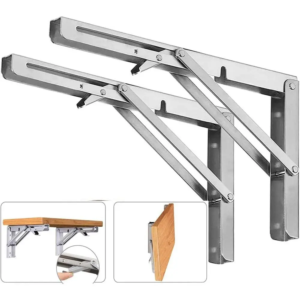 Inch Folding Shelf Brackets, 2 Pack Stainless Steel Heavy Duty L Bracket