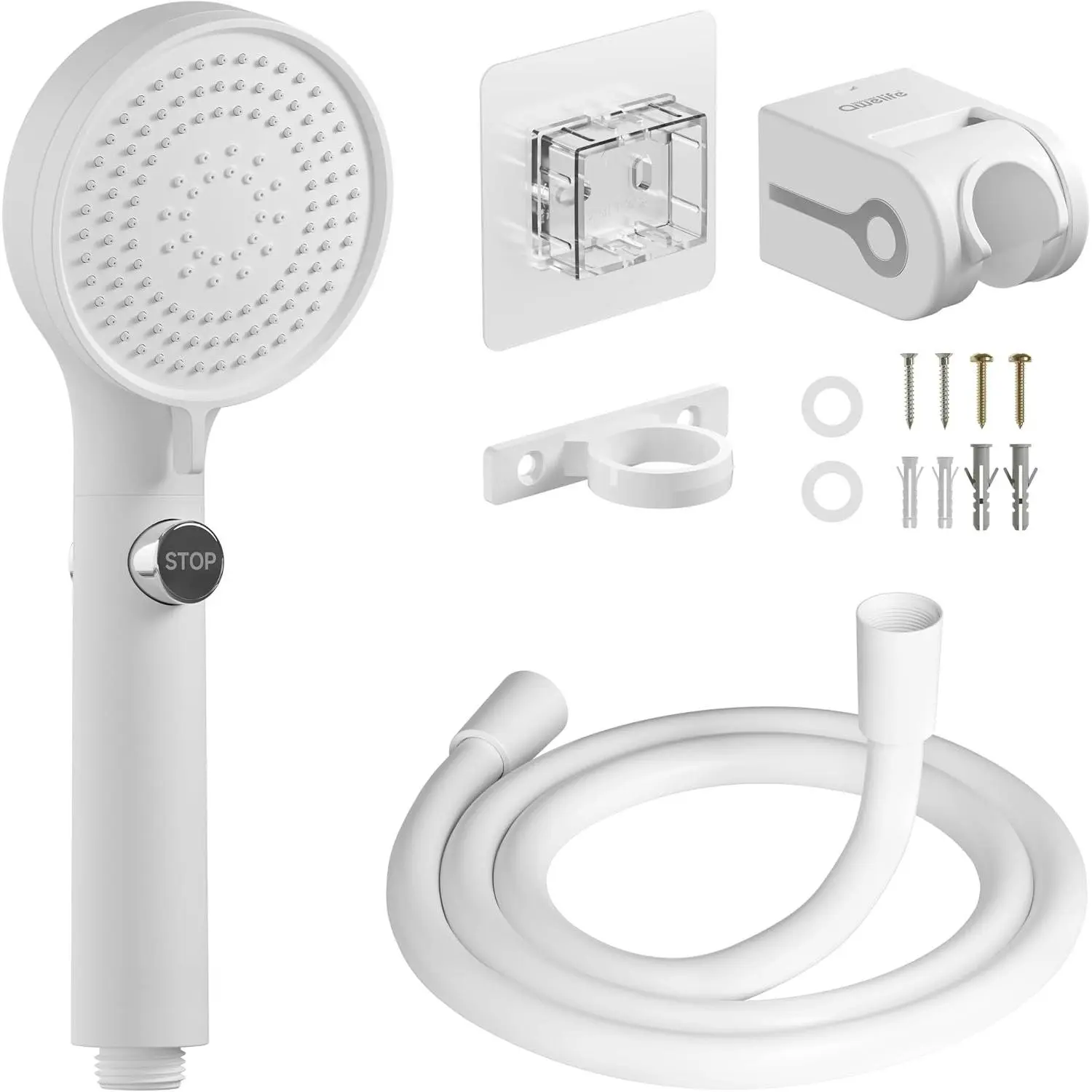 RV Shower  with Hose and /Off Button, High  5 Mode Shower  , Easy Install, White –Upgrade for RV, Camper, Van, Travel , Motorhome, Boat and