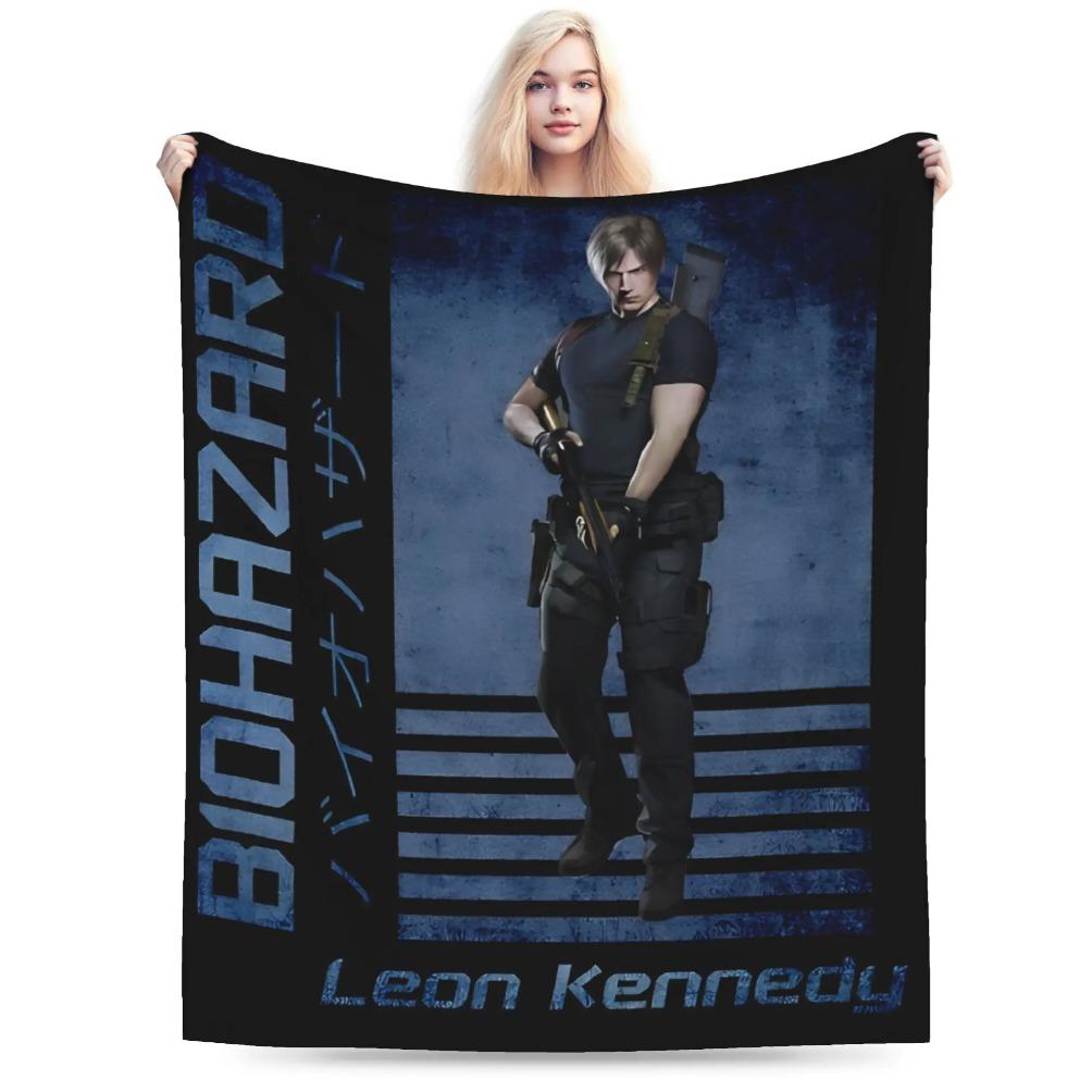 Residents Evils Leon S. Kennedy Throw Blanket Super Soft Pattern Blanket  For Living Room Camping Flannel Bedspread Bed Cover A multi-functional and beautiful blanket suitable for decoration, use and as a gift. Add some fun to your home