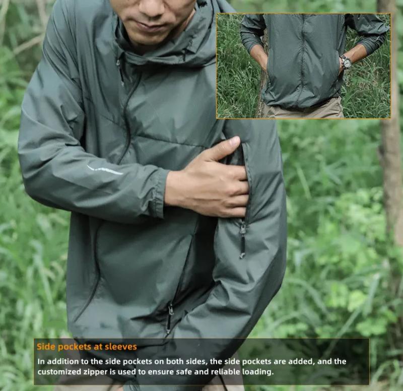 Kyn Apparel Men's Breathable Sun Protection Clothing, Tactical Windbreaker, Sports Coat, Tactical Hoodie, Outdoor, Summer
