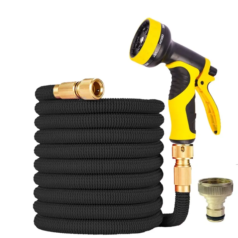 10 Adjustable Water Spray Modes, Expandable Magic Garden Hose Kit, 3x Stretch Retractable Flexibile Hose, Solid Brass Connectors, Magic Flexible Hose