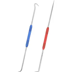 2 count Metal Scribe Tool Double Pointed Scriber Hook and Pick Set Mechanic Pick Set Metal Scribe for Welding Marking Pen 45  90  Scriber Marking Tools for Machinists 8.3 Inch Long