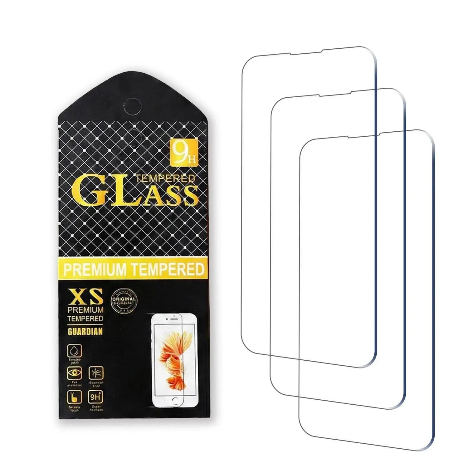 Ultra Clear HD Privacy Screen Protector Kit 9H Hardness empered Glass Protector for iPhone - Anti-Scratch, Anti-Fingerprint, Ultra Smooth Touch, Bubble-Free Installation & Shatterproof Protection