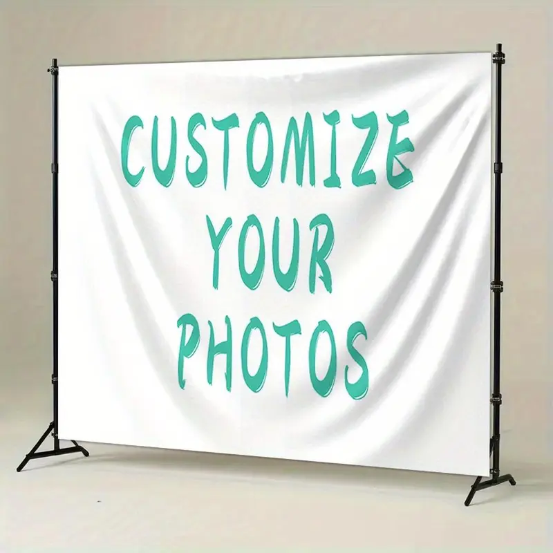 1pc Customizable Photo Backdrop Banner - Personalized Text Polyester Fabric 90.5x70.8 Inch for Weddings, Graduations, Holiday Parties, Home Decor & Studio Props - Durable Reusable Party Wall Decoration, Event Decoration, Festive Ornament, Easy Installatio