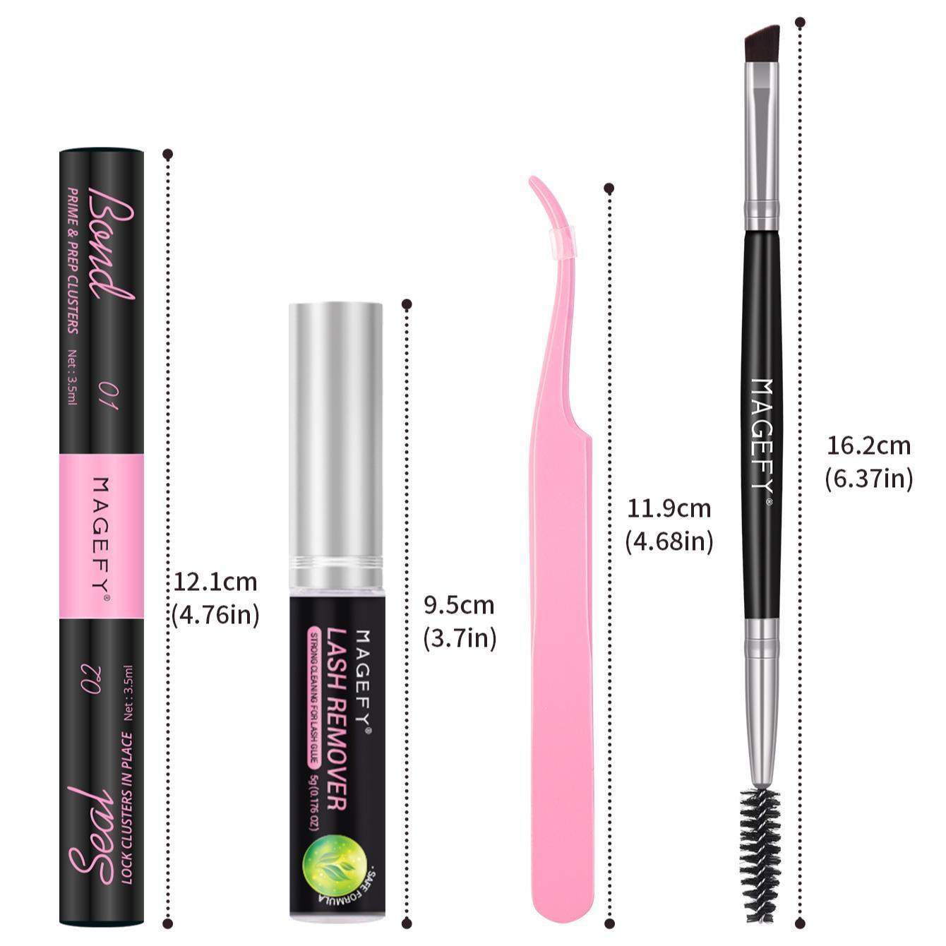 Professional False Eyelash Tool, Individual False Eyelashes Including Eyelash Glue, Tweezer, Double-ended Eyelash Brush & Eyelash Remover, Summer Makeup
