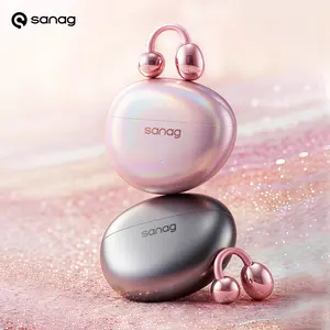 "Father's Day" sanag S7S Ultra Open Ear Clip On Wireless Headphones Bluetooth on Deep Bass Earphones High Fidelity Headsets For Running  Exercise Working AI Noise Cancelling Long Battery For Iphone Android Samsung Festival Gift gaming earbuds