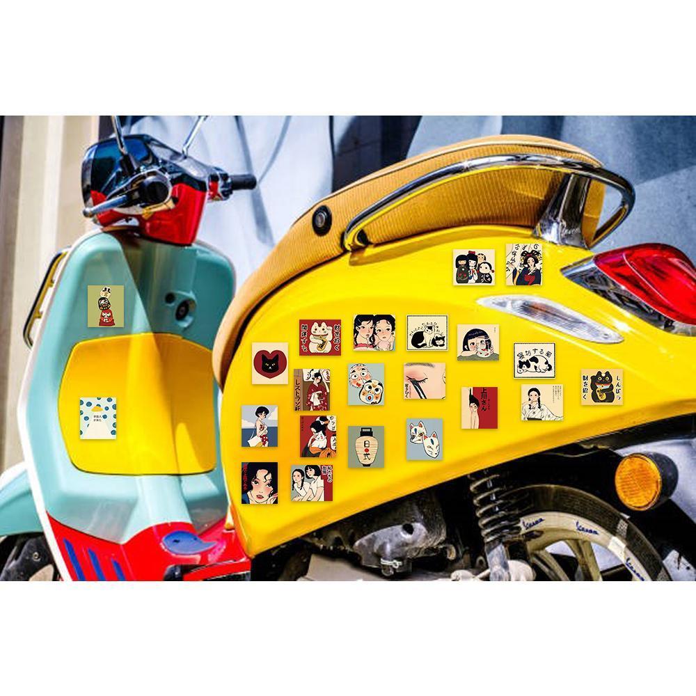 50pcs Vintage Classic Japanese Anime Scrapbook Stickers DIY Diary Laptop Luggage Skateboard Graffiti Decal Classic Toys