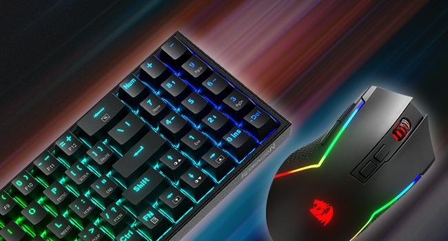 Redragon S136 Gaming Keyboard & Mouse Combo, 75% K628 Tri-Mode Wireless RGB Mechanical Keyboard and 7200 DPI Wireless Gaming Mouse Bundle, Convenient Shared Dongle
