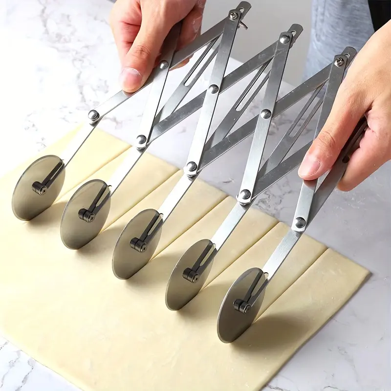 [Pastry Knife Pizza Slicer] Pastry Knife Stainless Steel Pizza Slicer, Multi-Circular Dough Knife, Roller Biscuit Pastry Knife, 7-Wheel 5-Wheel 3-Wheel Cutter Can Be Selected, Uniform Cutting Portion Baking Tool Knife