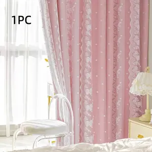 Double Layer Lace Curtain Set, Light Blocking Insulation Noise Reduction, Decorative for Kids Room Bedroom Living Room Study
