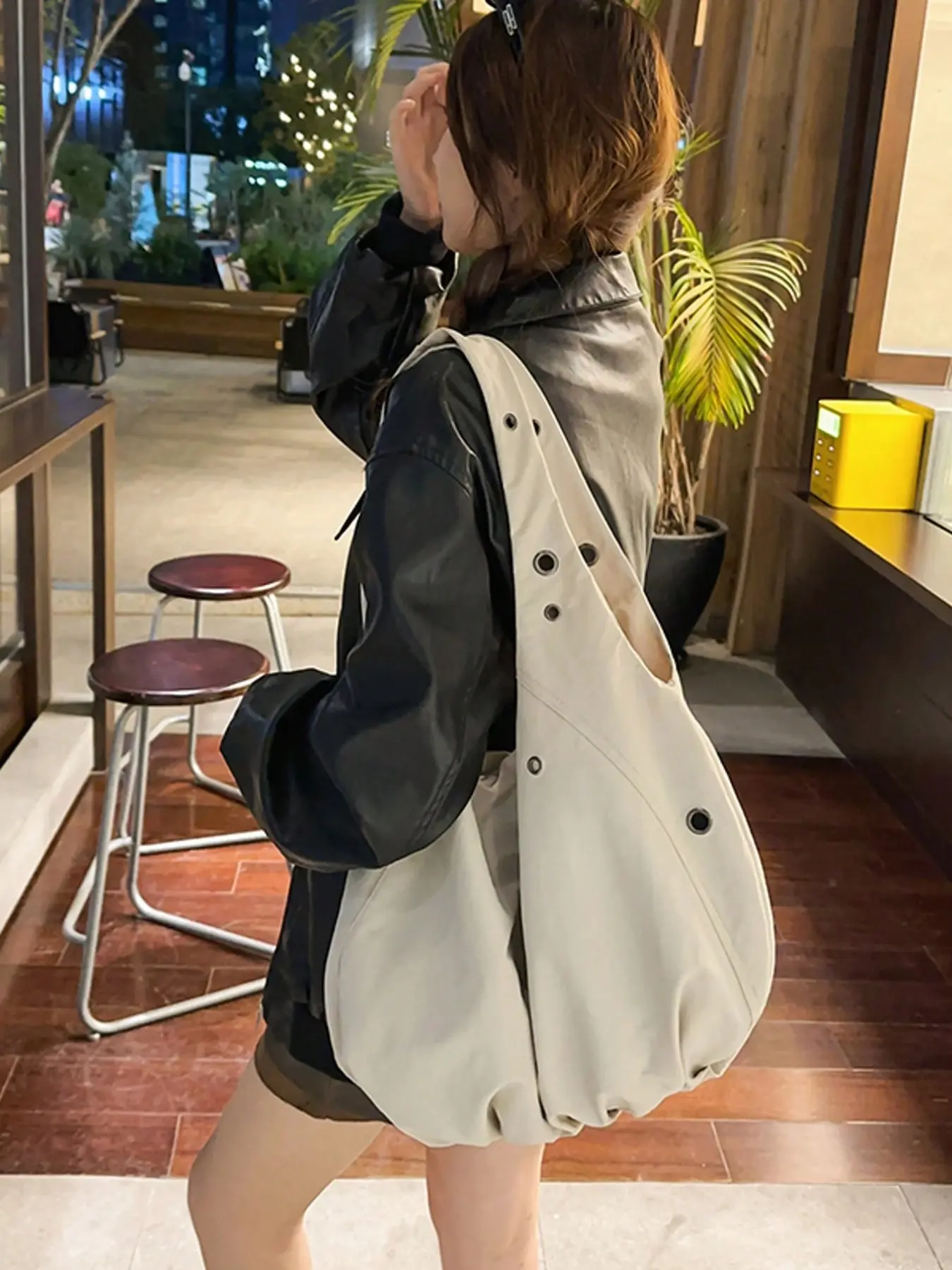 Korean Style Nylon Unique Design Underarm One Shoulder Tote Bag, Versatile Fashion Oversized Soft Fabric Hobo Bag Large Capacity Handbag Daily Commuter Casual Purse for Women, Casual commuting bag