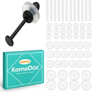 200 Pcs Clear Silicone Piercing Discs for Piercing Bump, 3/5/7/9mm No Pull Piercing Spacers Earring Backs Stabilizer Disk Pads Earlobe Support Patches
