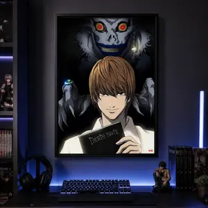Death Note Light Yagami Poster Canvas Art Print Anime Fan Decoration for Teenage Boys Girls Birthday Gift Bedroom Wall Decor Manga Image, Manga Art Death Note Poster, Anime Poster Wall Art Print, anime fan