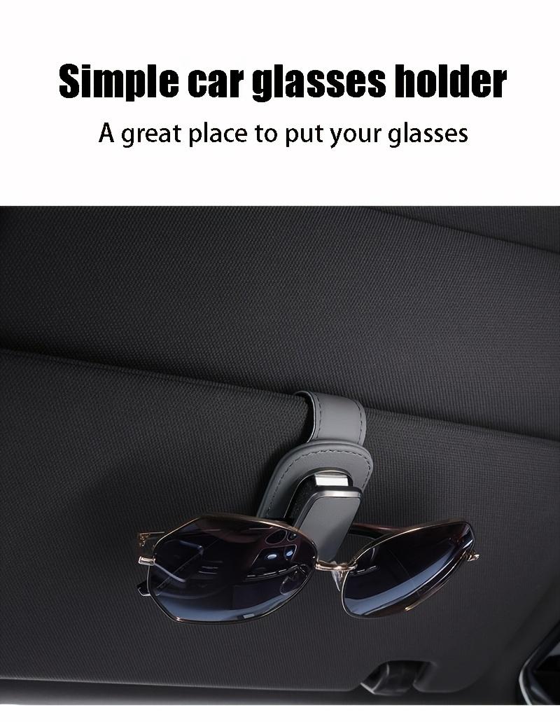 PU Leather Car Sun Visor Clip Sturdy Glasses Holder Dashboard Console Organizer Secure Eyewear Storage Accessory for Auto Interior Sun Visor for Car