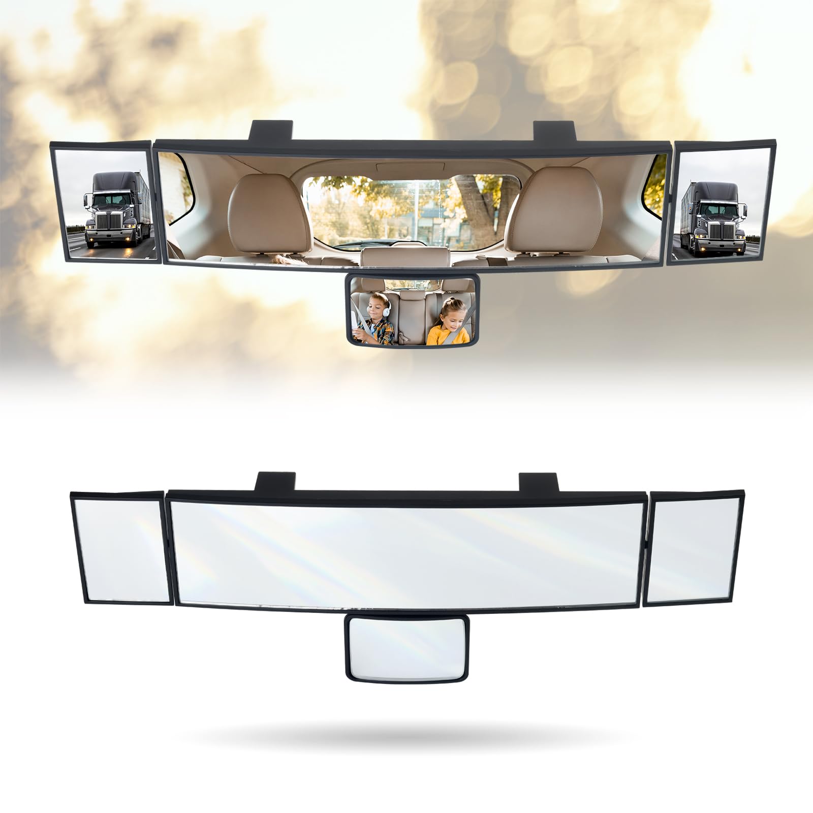 15" Rear View Mirror With Car Panoramic Rearview Mirrors Extender Clip On Large Wide Angle For Truck And Suv (white) 15" Rear View Mirror With Car Panoramic Rearview Mirrors Extender Clip On Large Wide Angle For Truck And Suv (white)