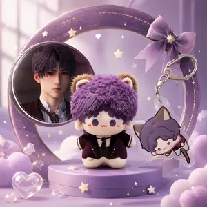 3pcs,  Alien Stage Anime Plush Doll + Badge + Keychain, Collectible Stuffed Character Figure, Premium Soft Toy - Keychain Bag Car Charm, Desk Shelf Room Decor, Birthday Christmas Valentine Party Gift for Anime Fans Teens