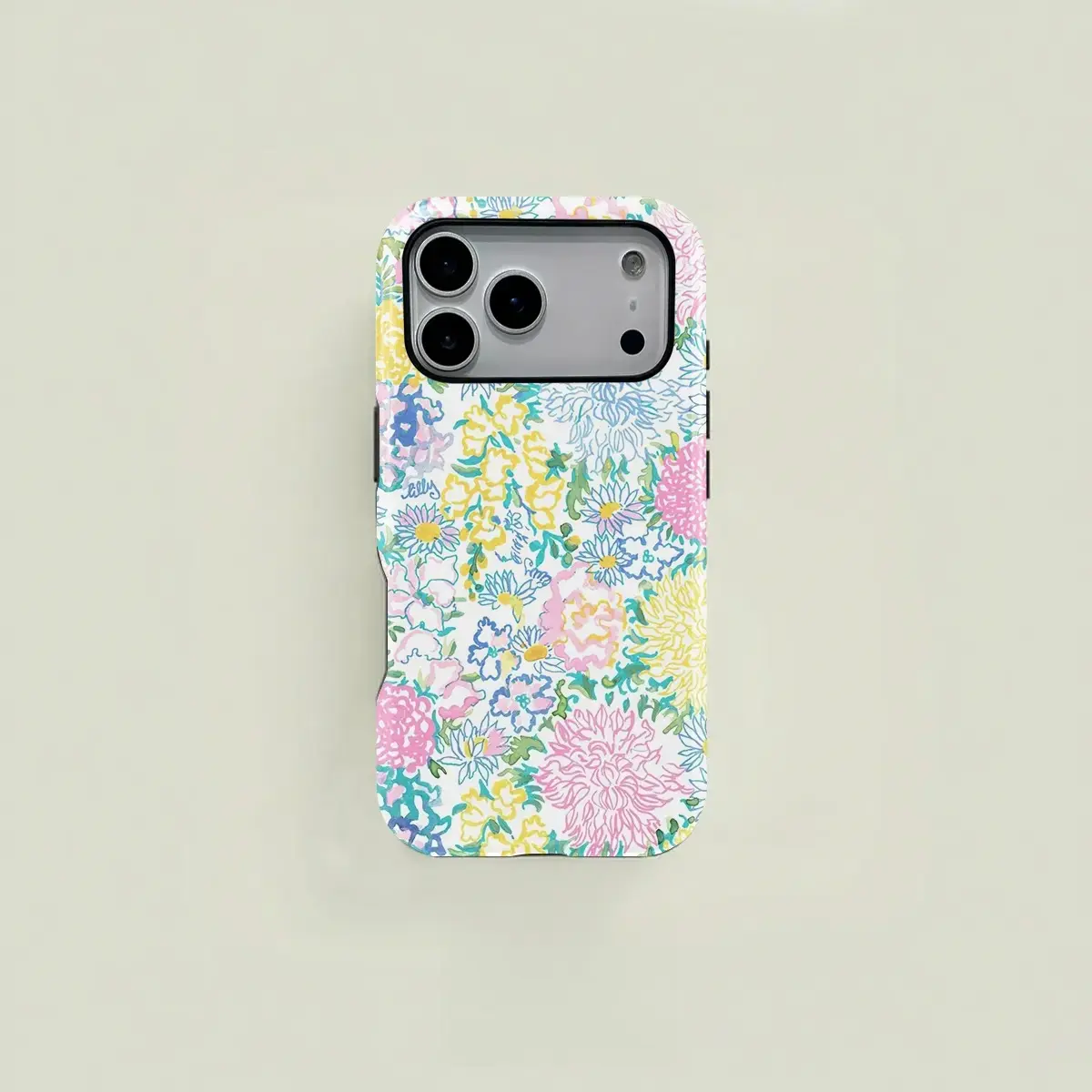 White watercolor-style hand-painted floral and daisy design phone case, sturdy and durable 2-in-1 protective case, compatible, suitable for iPhone 17/16/15/14/13/12/11 Pro Max/Plus/Pro, simple and stylish phone case, perfect for holiday gifts.