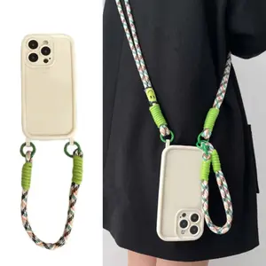 Crossbody Necklace Strap Lanyard Fall protection Phone Case For iPhone 17 Air 15 16 14 12 11 13 Pro Max 16E 7 Plus SE Soft Cover