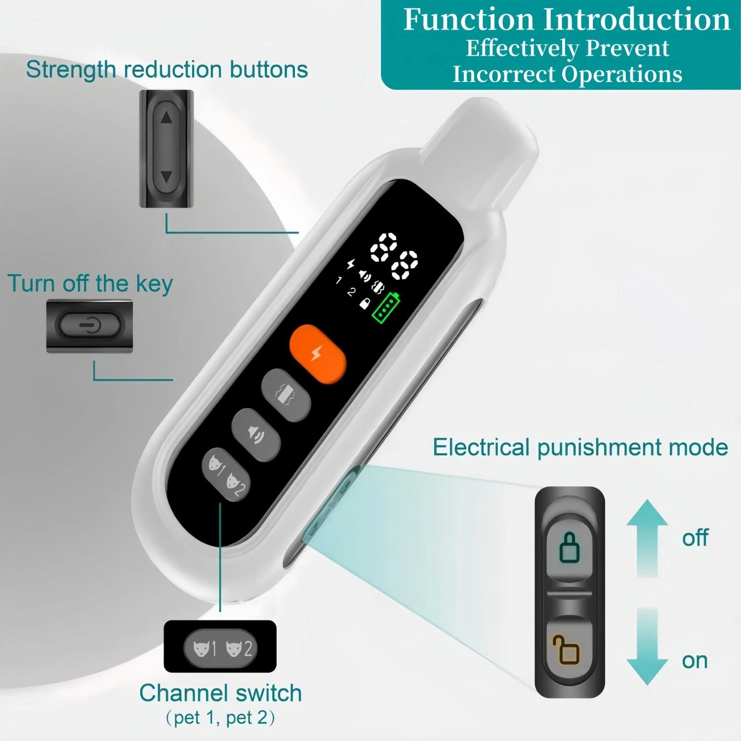 3300FT Electric Dog Training Collar Remote Control Waterproof Pet BehaviorFor 6-120lbs Puppy With Shock Vibration Anti-barking 3300FT Electric Dog Training Collar Remote Control Waterproof Pet BehaviorFor 6-120lbs Puppy With Shock Vibration Anti-barking