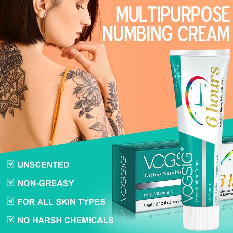 Tattoo Numbing Cream, 6 Hours Maximum Strength Tattoo Care Cream, Fast Absorption Tattoo Care Product for Tattoo Aftercare