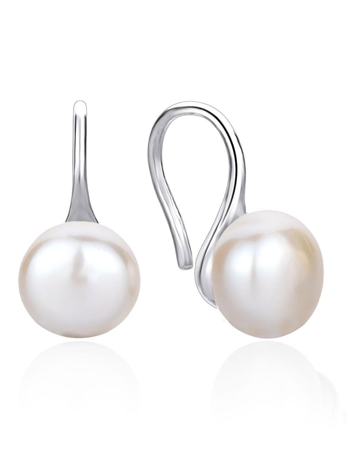 925 Sterling Silver Faux Pearl Decorated Dangle Earrings, Elegant Simple Style Earrings for Women, Trendy Female Gift, Perfect for Sensitive Ears, Elegant Minimalist Earrings