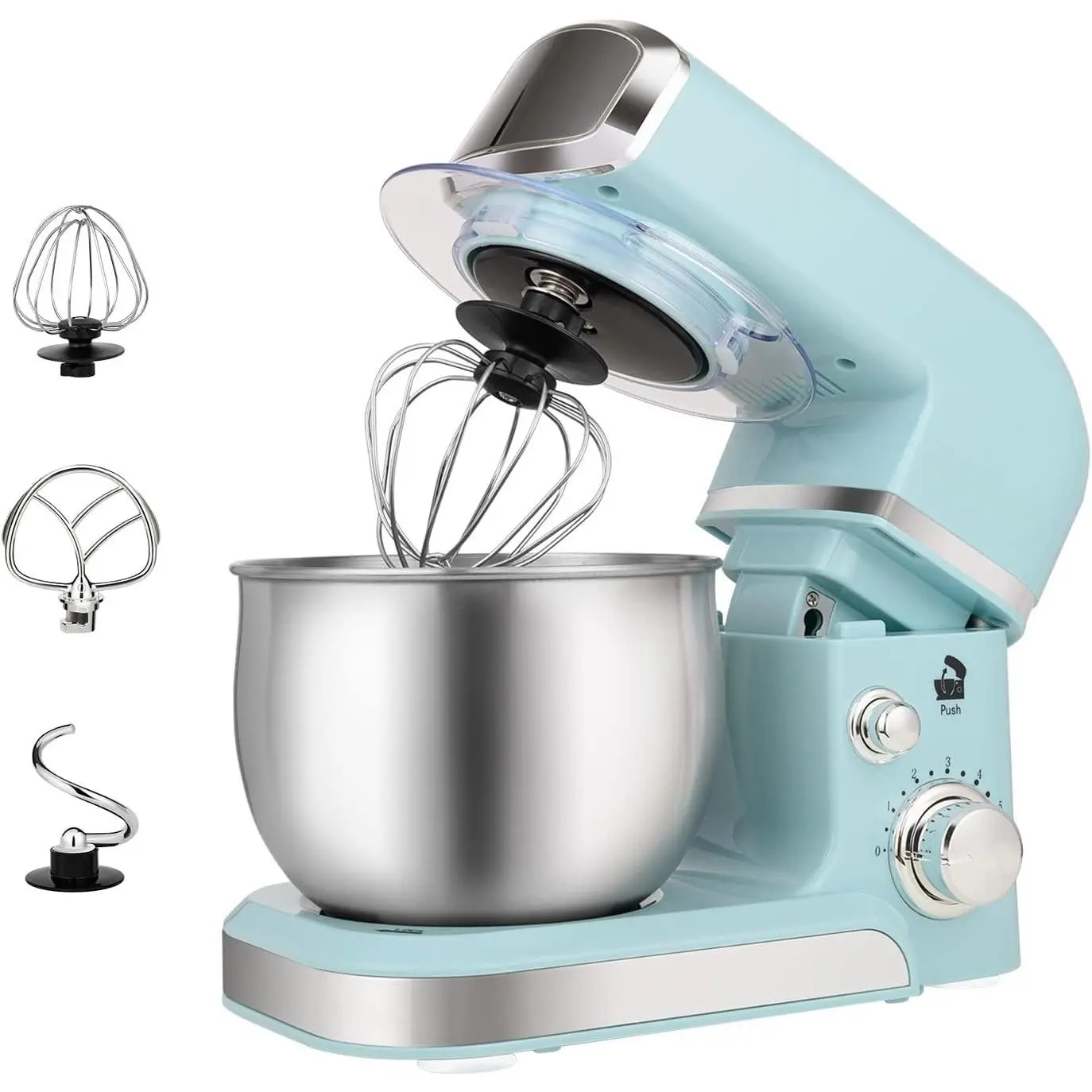 Stand Mixer,3.2Qt Small Electric  Mixer,6 Speeds Portable Lightweight  Mixer for Daily Use with Egg Whisk,Dough Hook,Flat Beater