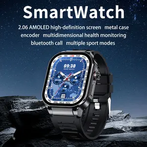 Neviis Rugged Smart Watch for Men Women - 2.06" AMOLED Display with Bluetooth Call, 100+ Sport Modes IP68 Waterproof Fitness Tracker, Heart Rate Sleep Monitor for iPhone Android