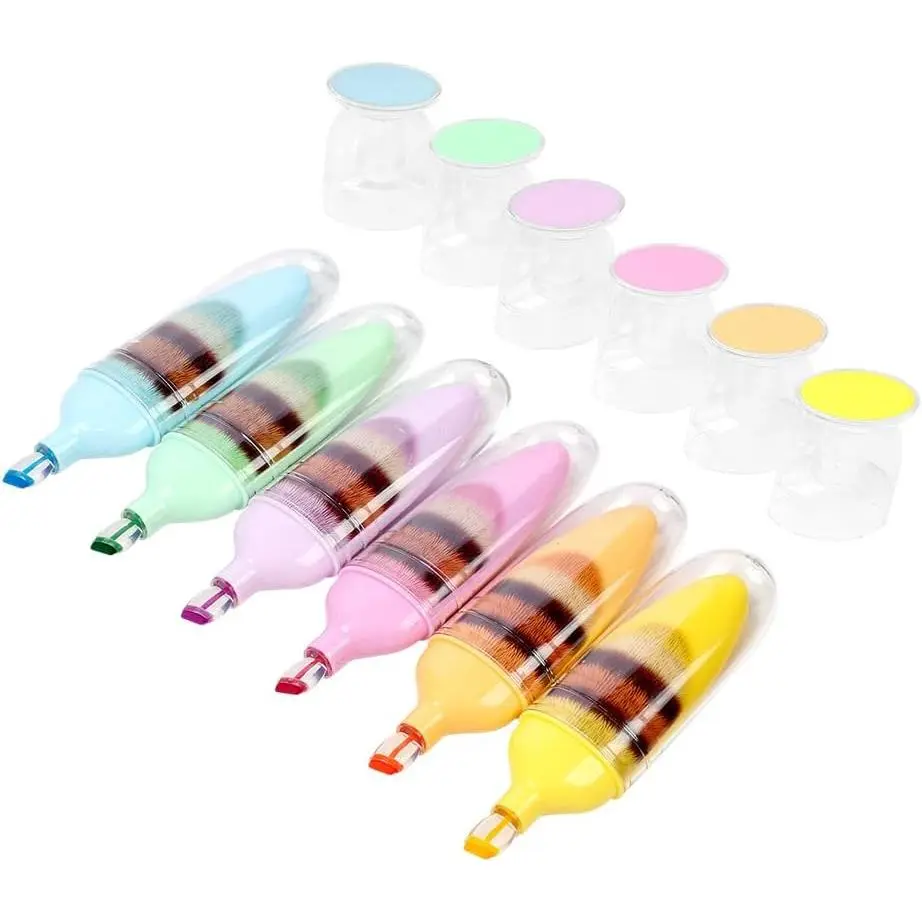 Scented Highlighters Pens,Cute Design  Colors Highlighter 6 count | No Bleed  Highlighters,Transparent Widen Chisel Tip,Dry-,Ideal Pens for Office and School