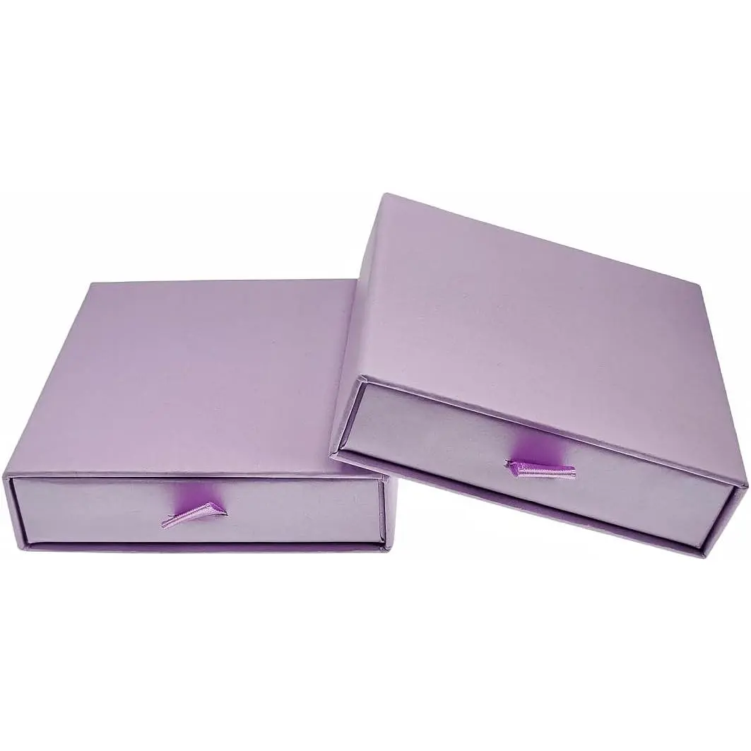 2 Pack   Boxes 3.5 x 3.5 x 1 Inch Cardboard  Boxes, Small  Boxes for  Earrings Necklaces  Bangles Bracelets,  for Women and Girls ()