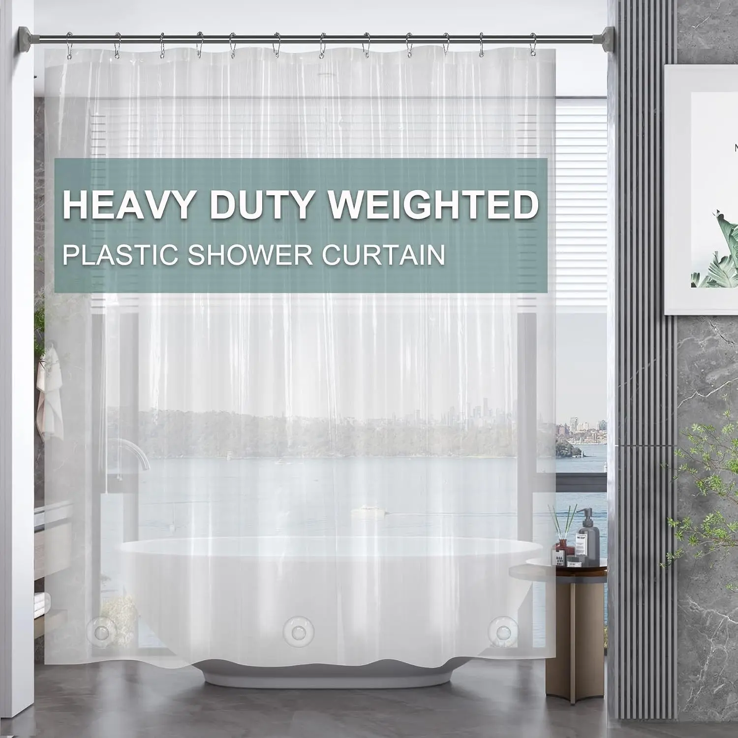78 Inch Shower Curtain Liner Clear Plastic, Long Shower Curtain Heavy Duty 8G, Premium PEVA Weighted Shower Curtains for Bathroom with 3 Big Stones and Grommets, 72x78 Inches