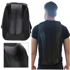 Motorcycle Hard Shell Backpack, Waterproof Helmet Storage Bag, Carbon Fiber Hardshell Backpack for Motorcycle Riding Accessories