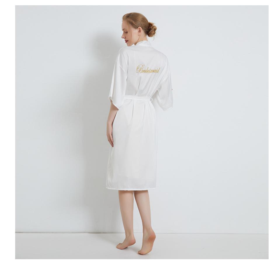 Women Kimono Bathrobe Gown Sexy Sleepwear Satin Home Clothing Intimate Lingerie Casual Bride Bridesmaid Wedding Gift Nightgown