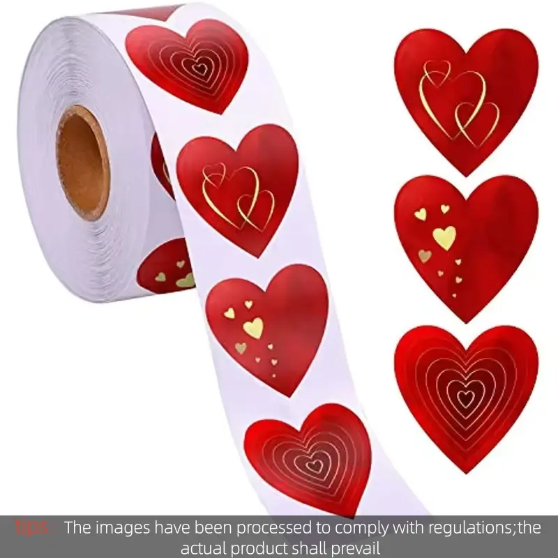 500 Heart Shape Of Red Stickers Seal Labels Stickers Scrapbooking For Package And Wedding Gift Decoration Stationery sticker
