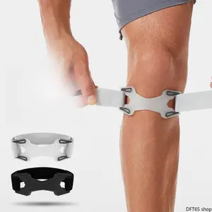 Dual Side Compression Silicone Patella Strap Soft Elastic Fabric Adjustable Fastener Firm Kneecap Stabilization Lightweight Flexible Build Unisex For Running Hiking Outdoor Sport Joint Pressure Relief Protective Knee Accessory